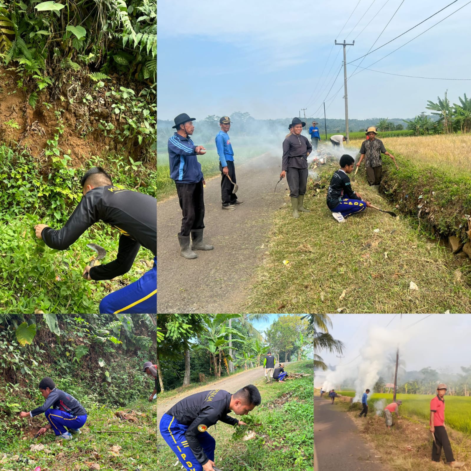 Praja IPDN dan Warga Desa Taringgul Landeuh Bersatu untuk Membersihkan Lingkungan Sekitar Desa Tarnggul Landeuh